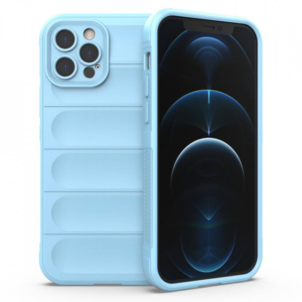 Husa pentru iPhone 12 Pro Max eleganta, din silicon mat, SKDR Vogue - Bleu