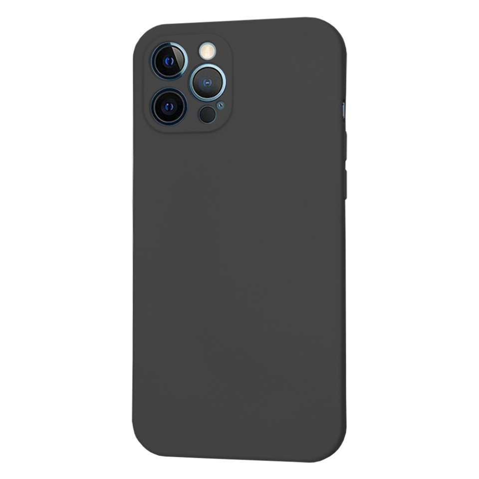 Husa pentru iPhone 12 Pro Max, SKYDDAR INNOVATION, din Silicon Catifelat, SoftFlex Magsafe, set cu sticker, Negru - 1 | YEO