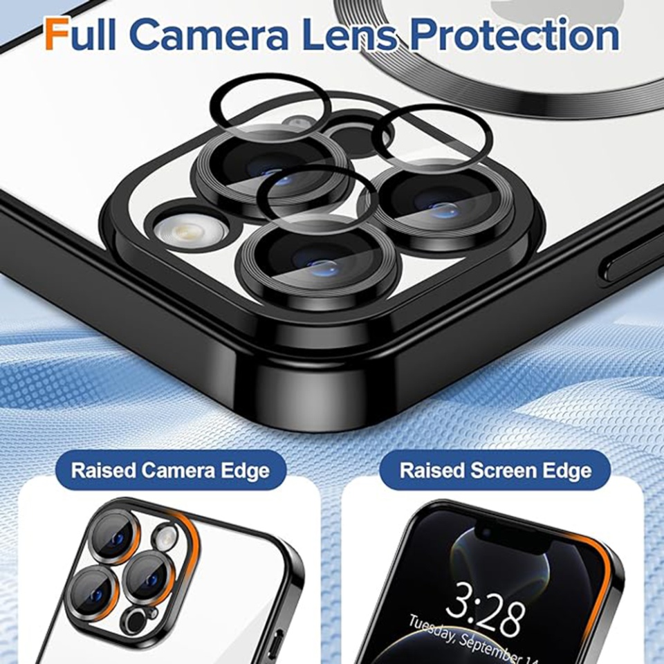 Husa pentru iPhone 12 Pro, SKYDDAR INNOVATION, Luxury Shield Magsafe, Protectie Antisoc, Negru, set cu sticker - 3 | YEO