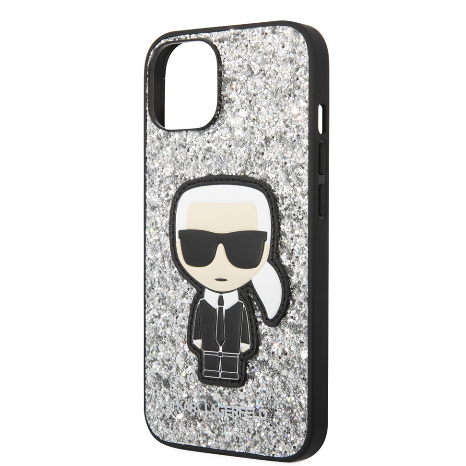 Husa pentru iPhone 14, Hardcase Glitter, Karl Lagerfeld, Argintiu - 1 | YEO