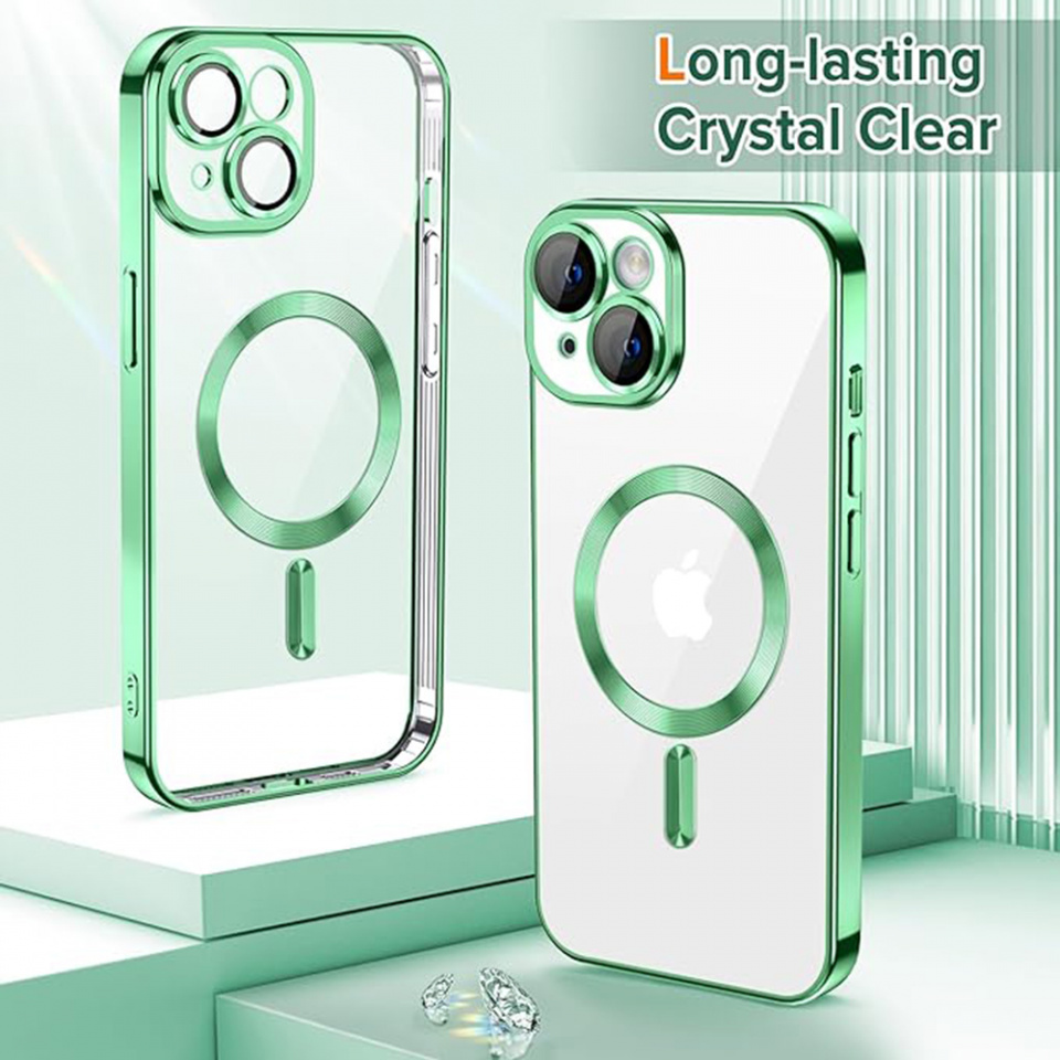 Husa pentru iPhone 14 Plus cu Magsafe integrat, SKYDDAR Luxury Shield - Verde deschis - 1 | YEO