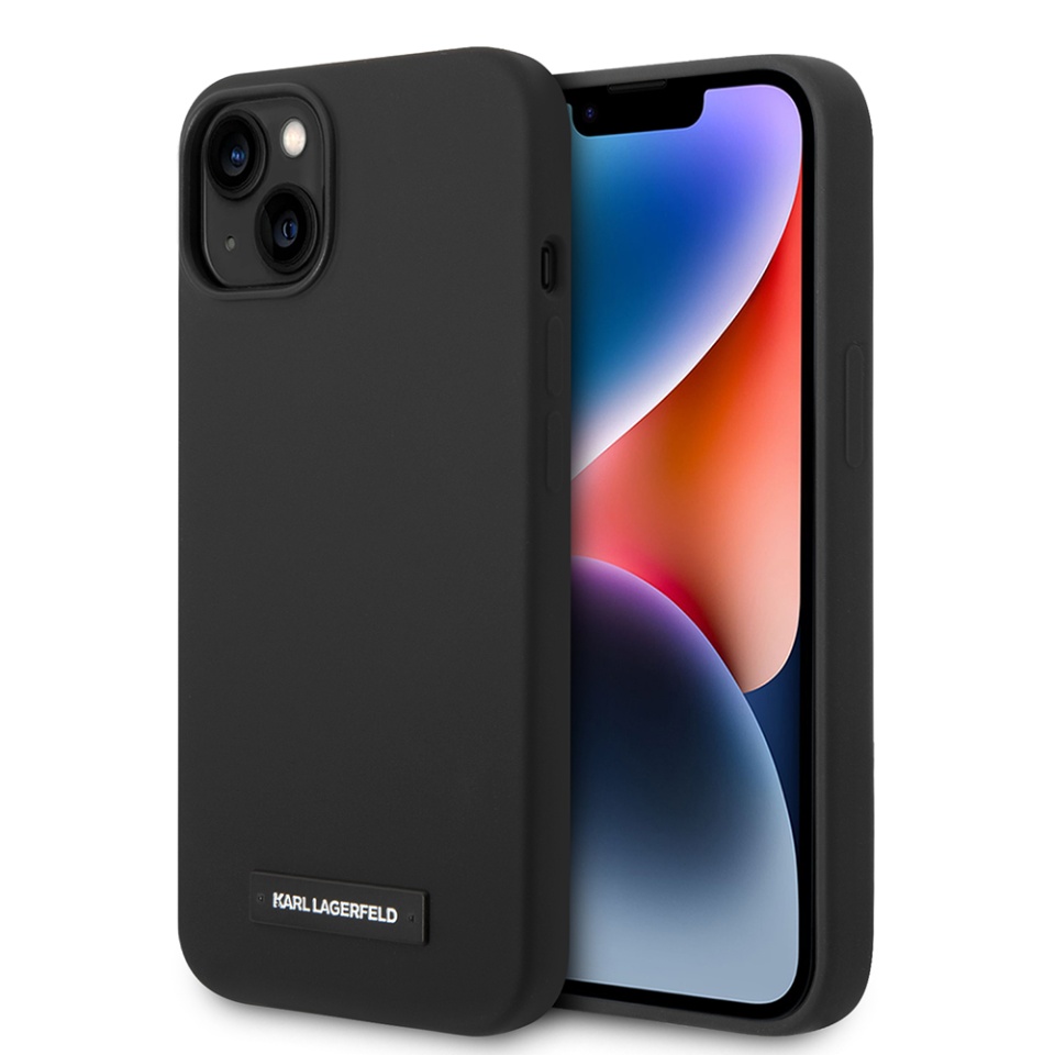 Husa pentru iPhone 14 Plus, Silicone MagSafe, Karl Lagerfeld - Negru