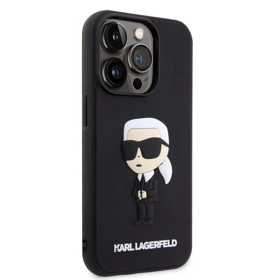 Husa pentru iPhone 14 Pro, 3D Design, Karl Lagerfeld, Negru - 2 | YEO
