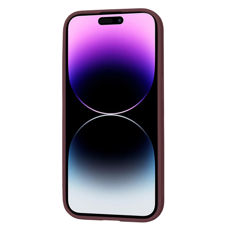 Husa pentru iPhone 14 Pro din Silicon Catifelat, Protectie Premium, Skyddar SoftElegance - Bordo - 1 | YEO