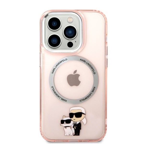 Husa pentru iPhone 14 Pro, Karl Lagerfeld, Hardcase MagSafe, Roz - 2 | YEO