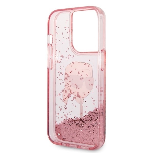 Husa pentru iPhone 14 Pro Max, Hardcase Glitter, Karl Lagerfeld, Roz - 3 | YEO