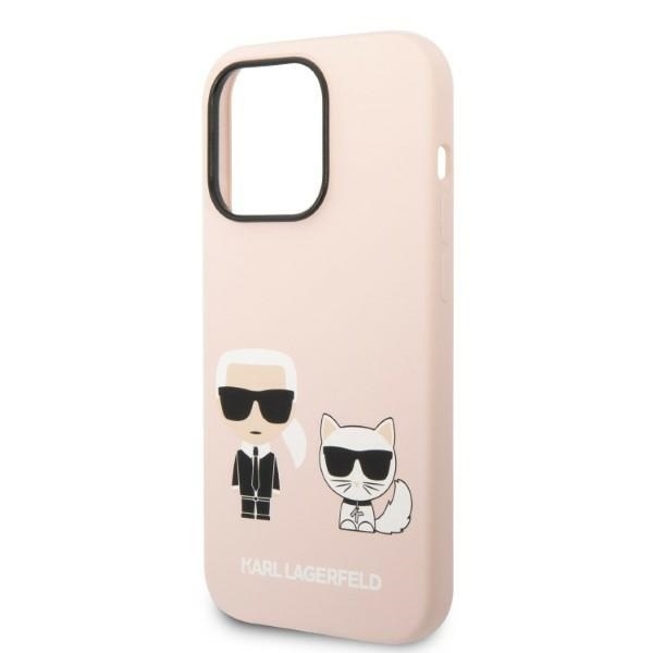 Husa pentru iPhone 14 Pro Max, Silicone MagSafe, Karl Lagerfeld - Roz - 3 | YEO