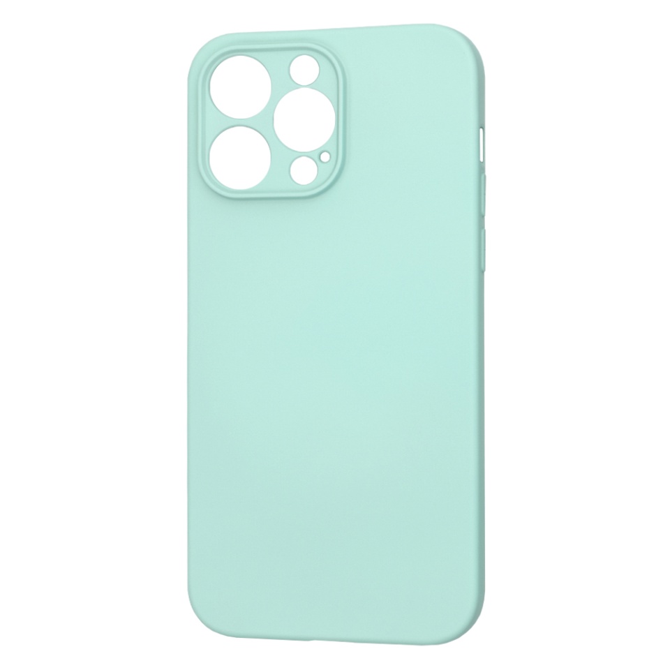 Husa pentru iPhone 14 Pro Max, SKYDDAR INNOVATION, din Silicon Catifelat, SoftElegance , Turcoaz, set cu sticker - 3 | YEO