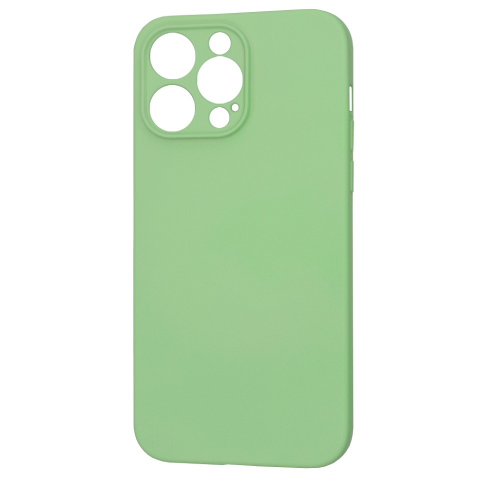 Husa pentru iPhone 14 Pro Max, SKYDDAR INNOVATION, din Silicon Catifelat, SoftElegance , Verde deschis, set cu sticker - 3 | YEO
