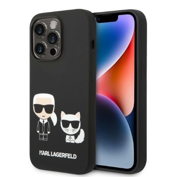 Husa pentru iPhone 14 Pro, Silicone MagSafe, Karl Lagerfeld - Negru