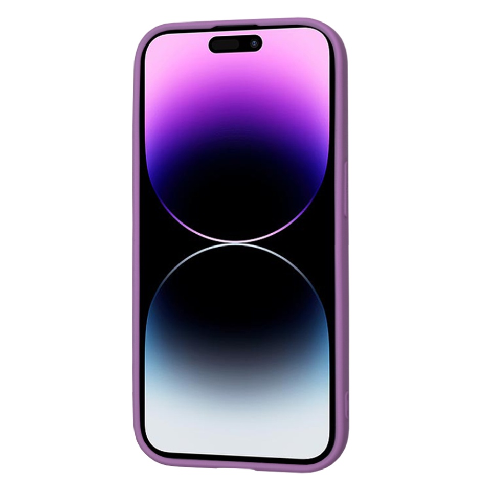 Husa pentru iPhone 14 Pro, SKYDDAR INNOVATION, din Silicon Catifelat, SoftElegance , Mov, set cu sticker - 1 | YEO
