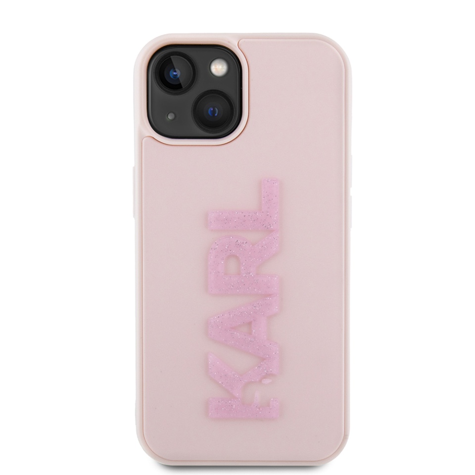 Husa pentru iPhone 15, 3D Design, Karl Lagerfeld, Roz - 1 | YEO