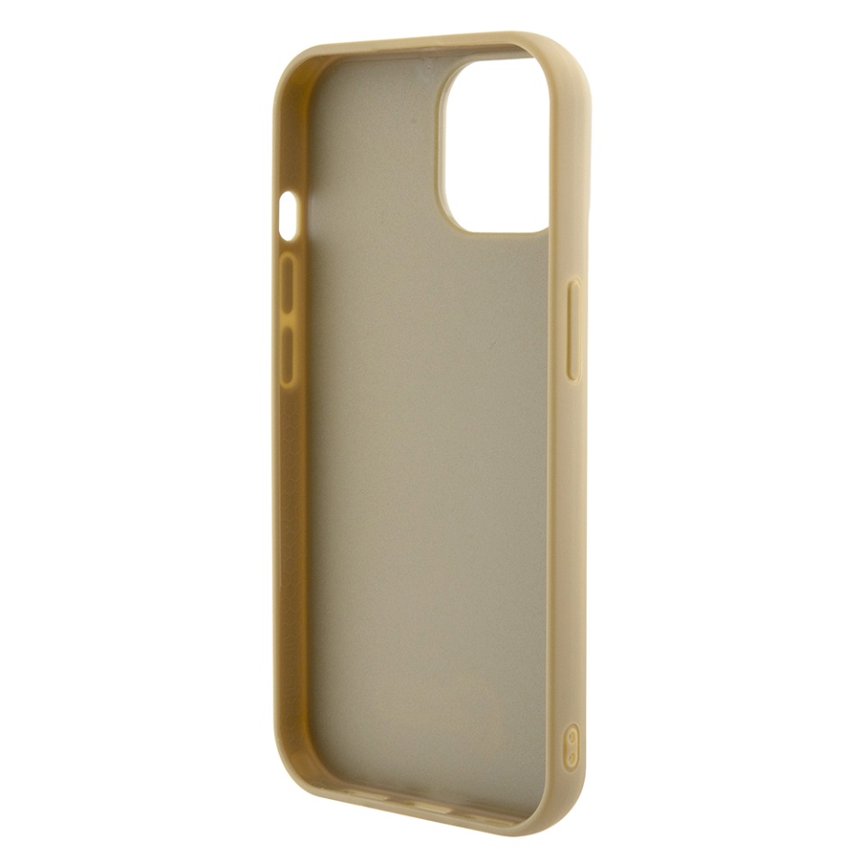 Husa pentru iPhone 15, Disco Metal Logo, Guess, Auriu - 6