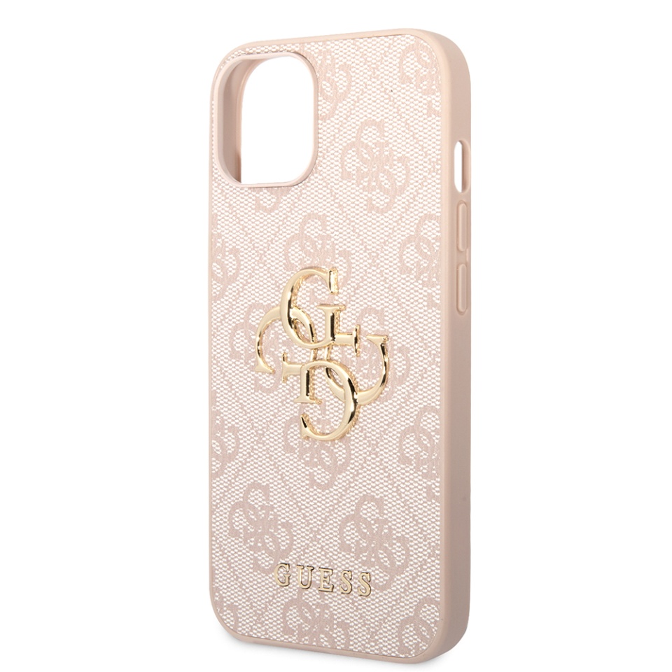 Husa pentru iPhone 15, Guess 4G Metal Logo, Protectie Slim, Compatibila, Roz - 3 | YEO