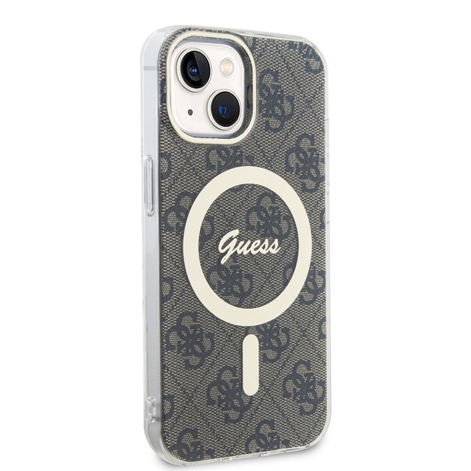 Husa pentru iPhone 15, IML 4G MagSafe, Guess - Maro - 2 | YEO