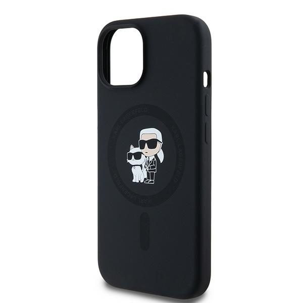 Husa pentru iPhone 15 Plus, Silicone MagSafe, Karl Lagerfeld - Negru - 3 | YEO
