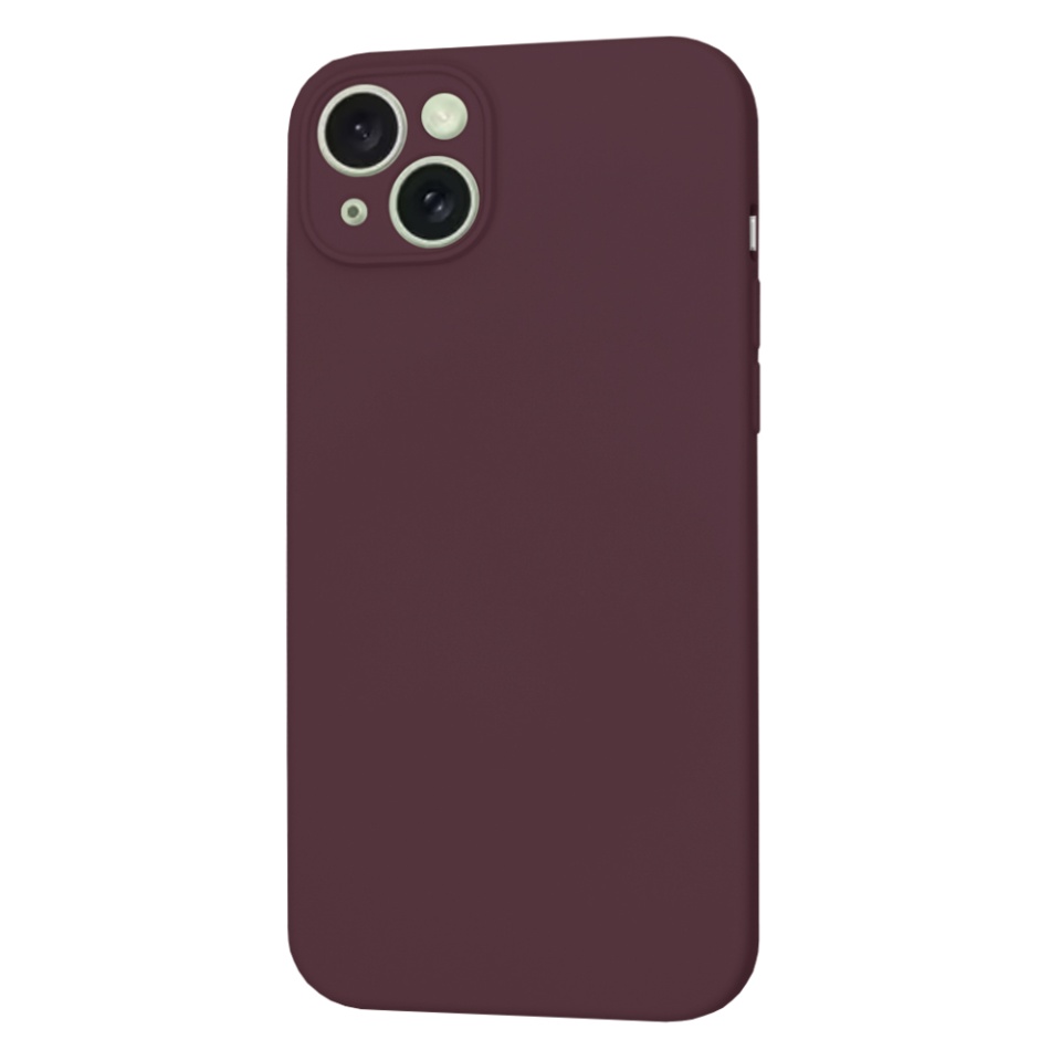 Husa pentru iPhone 15 Plus, SKYDDAR INNOVATION, din Silicon Catifelat, SoftFlex Magsafe, Bordo, set cu sticker - 1 | YEO