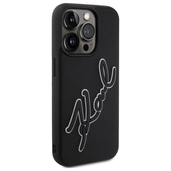Husa pentru iPhone 15 Pro, 3D Design, Karl Lagerfeld, Negru - 2 | YEO