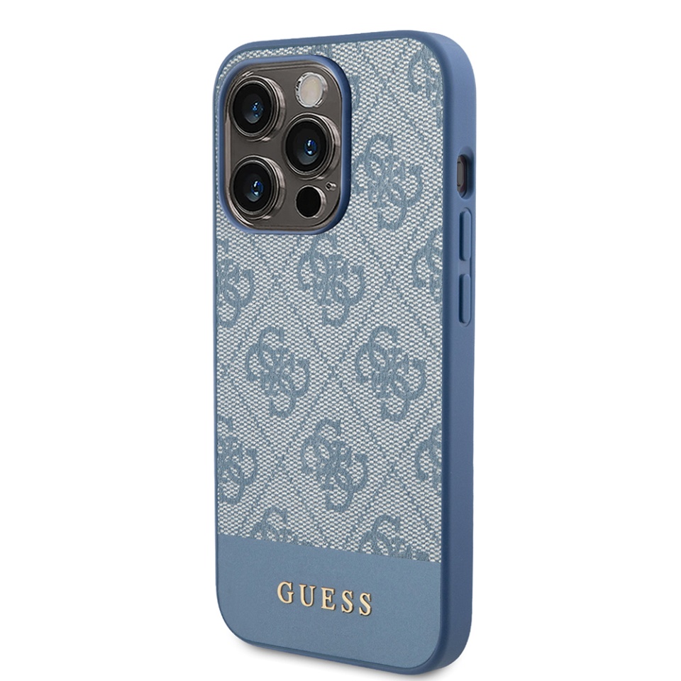 Husa pentru iPhone 15 Pro, Hardcase 4G Stripe Collection, Guess, Albastru - 3 | YEO