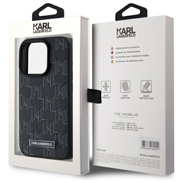 Husa pentru iPhone 15 Pro Leather MagSafe, Karl Lagerfeld - Negru - 7