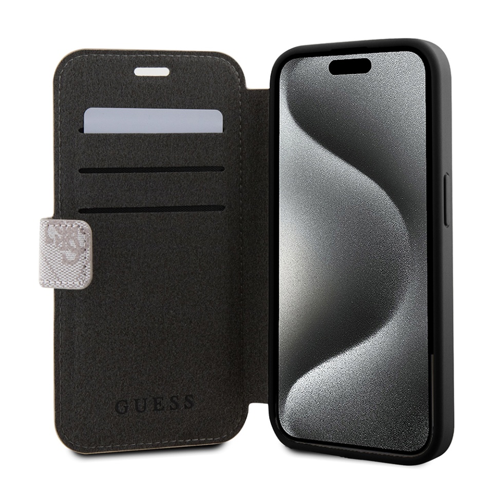 Husa pentru iPhone 15 Pro Max, Book, Guess - Roz - 1 | YEO