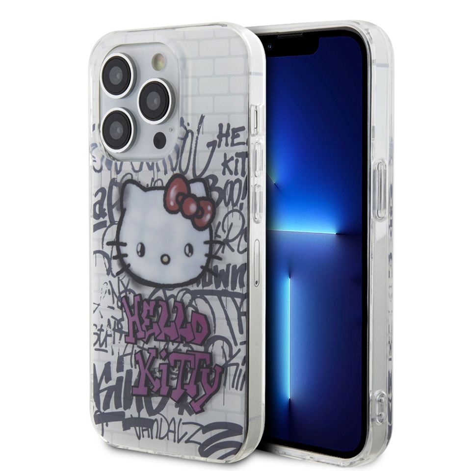 Husa pentru iPhone 15 Pro Max, Hardcase IML, Hello Kitty - Alb