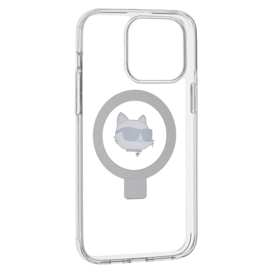 Husa pentru iPhone 15 Pro Max, Hardcase Ring Stand MagSafe, Karl Lagerfeld - Alb - 2 | YEO
