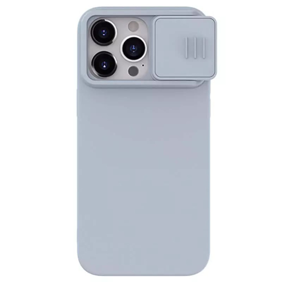 Husa pentru iPhone 15 Pro Max, Nillkin CamShield Silky MagSafe Silicone - Gri