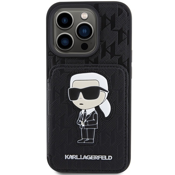 Husa pentru iPhone 15 Pro Max, Saffiano Cardslot, Karl Lagerfeld, Negru - 2 | YEO