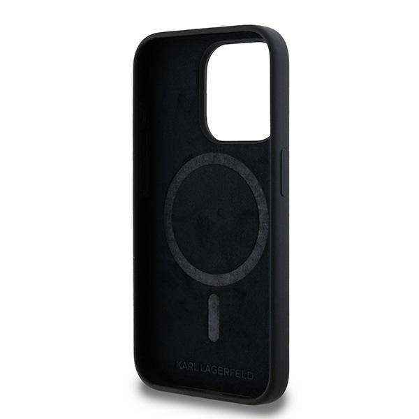 Husa pentru iPhone 15 Pro Max, Silicone MagSafe, Karl Lagerfeld - Negru - 1 | YEO