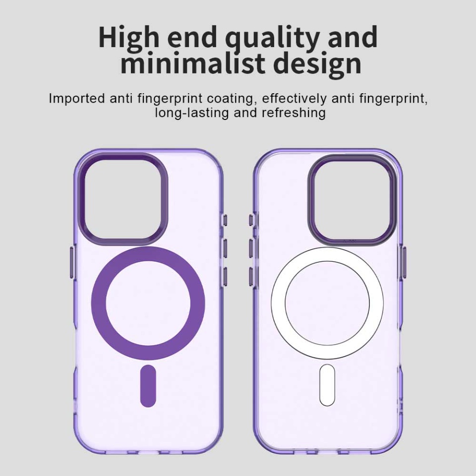 Husa pentru iPhone 15 Pro Max, SKYDDAR INOVATION, CandyCase, Magsafe, set cu sticker, Mov - 1 | YEO