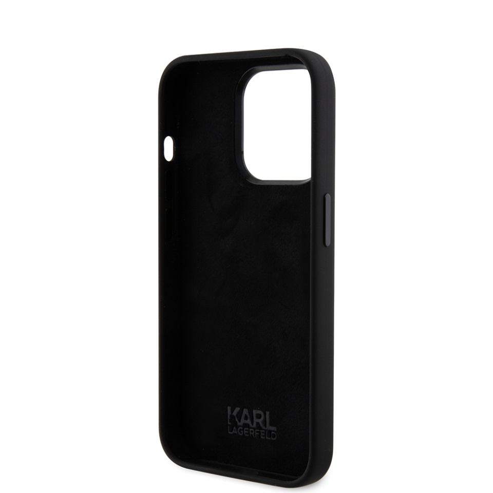 Husa pentru iPhone 15 Pro, Silicone, Karl Lagerfeld, Negru - 3 | YEO