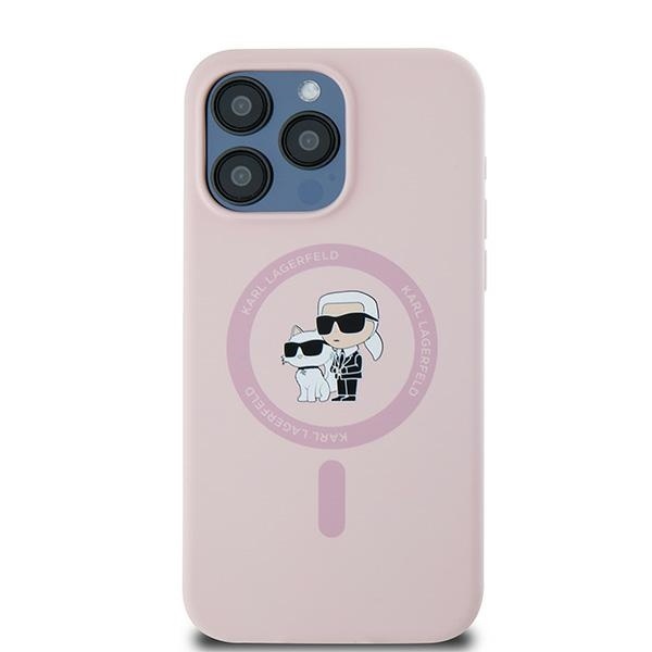 Husa pentru iPhone 15 Pro, Silicone MagSafe, Karl Lagerfeld - Roz - 2 | YEO