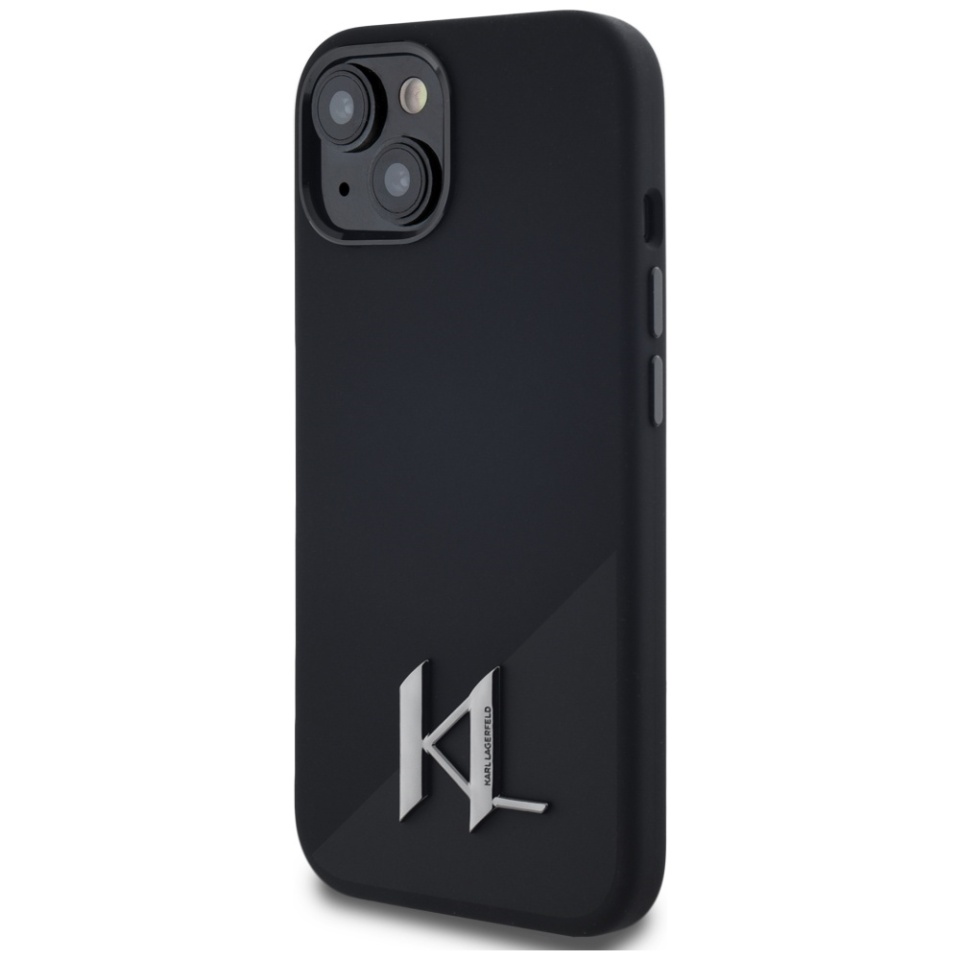 Husa pentru iPhone 15, Silicone MagSafe, Karl Lagerfeld, Negru - 2 | YEO