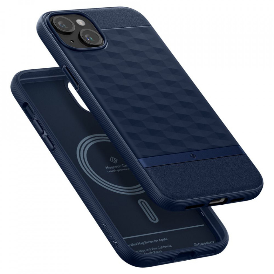 Husa pentru iPhone 15, Spigen Caseology Parallax MagSafe - Midnight Blue - 3 | YEO