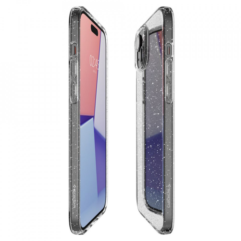 Husa pentru iPhone 15, Spigen Liquid Crystal Glitter - Crystal Quartz - 3 | YEO