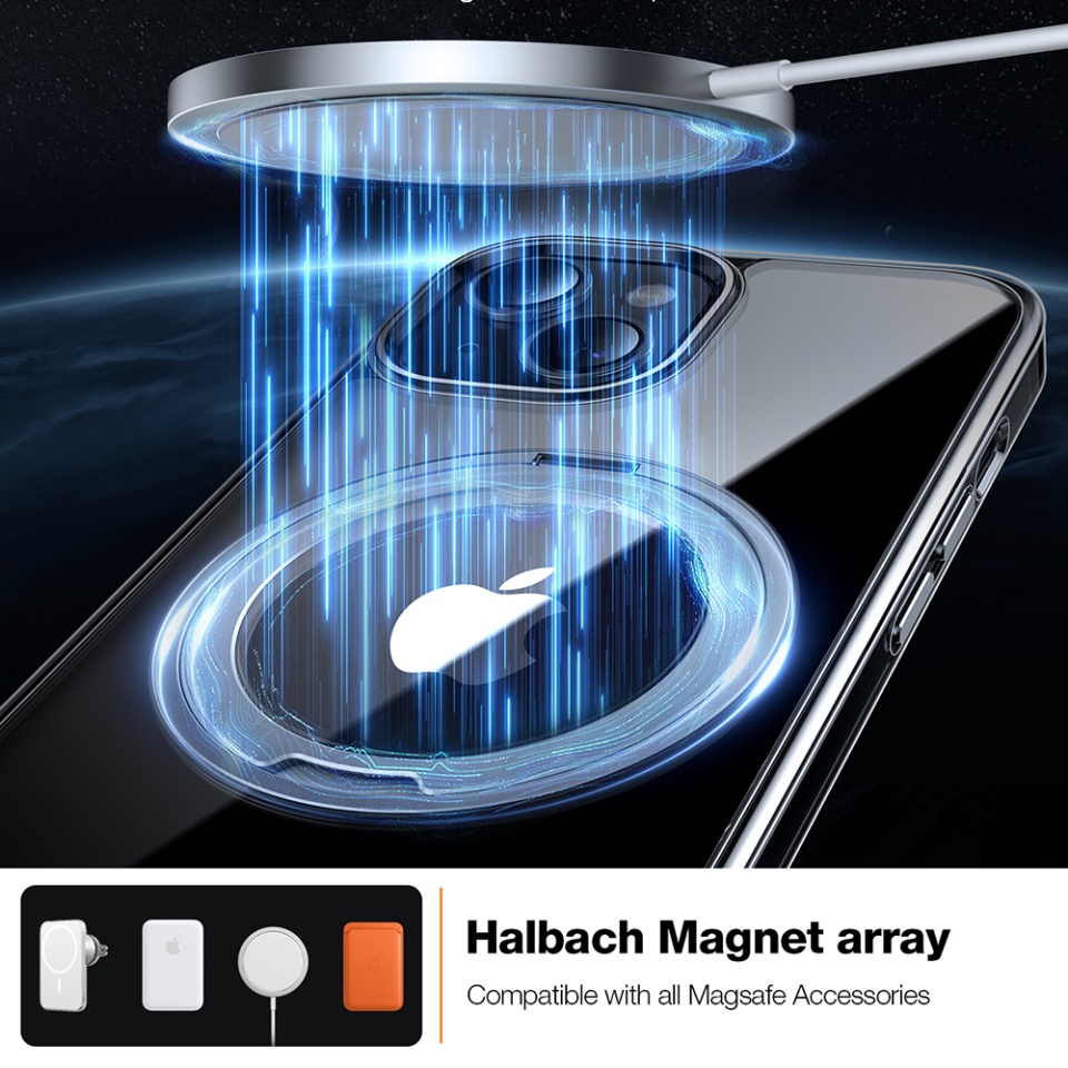 Husa pentru iPhone 15, Torras Ostand Pro MagSafe, Transparenta - 3 | YEO