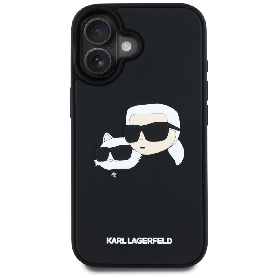 Husa pentru iPhone 16, 3D Design, Karl Lagerfeld, Negru - 3 | YEO