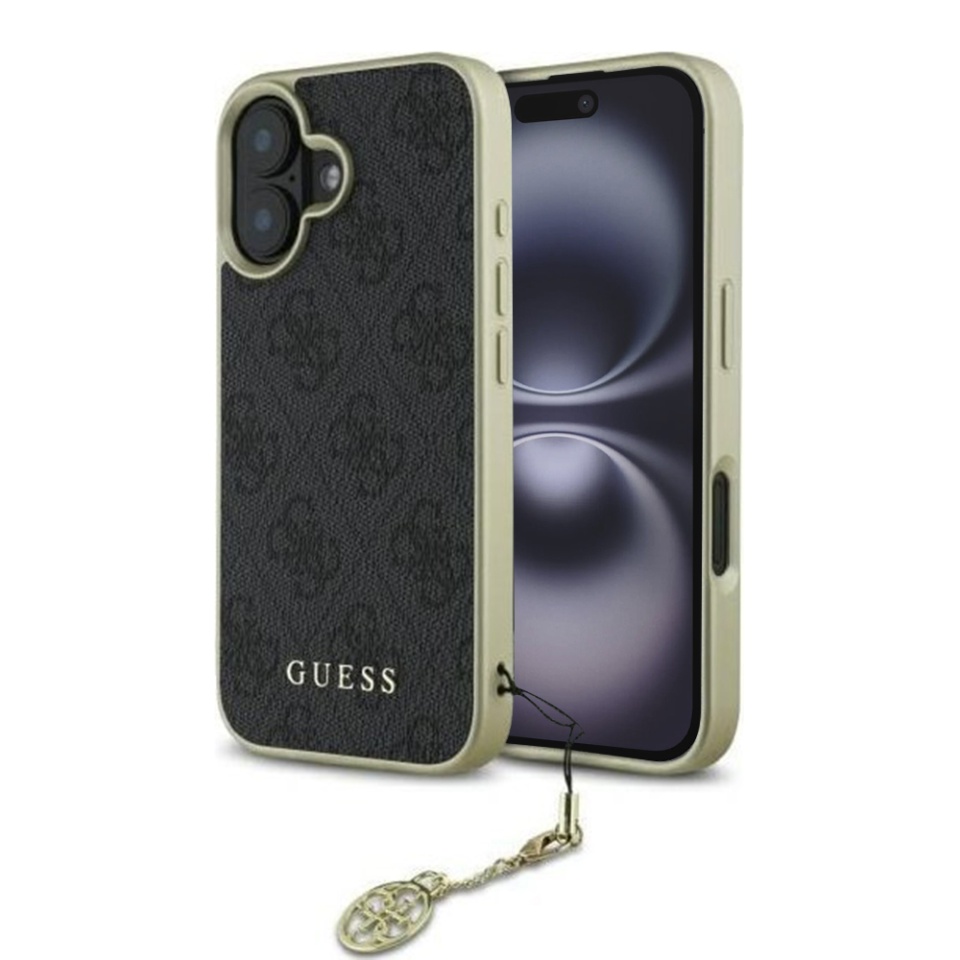 Husa pentru iPhone 16 Hardcase 4G Charm, Guess - Negru
