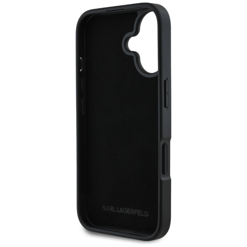 Husa pentru iPhone 16, Hardcase Leather, Karl Lagerfeld, Negru - 3 | YEO