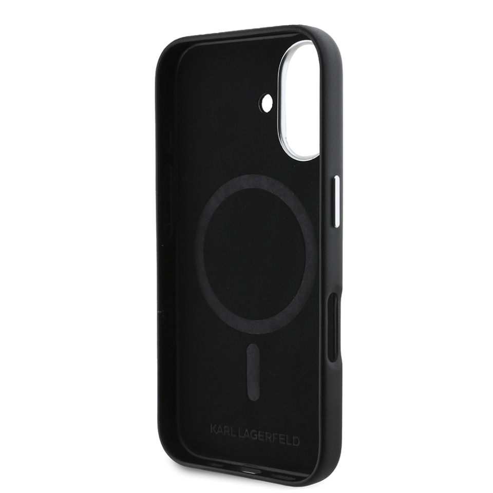 Husa pentru iPhone 16 Leather MagSafe, Karl Lagerfeld - Negru - 1 | YEO