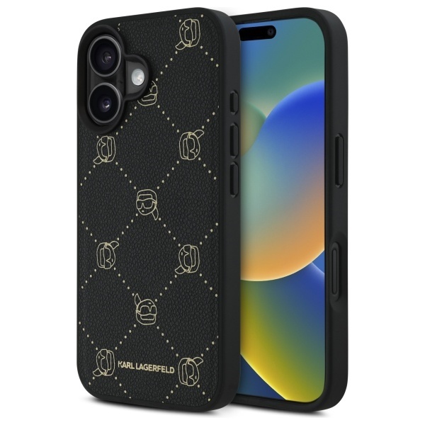 Husa pentru iPhone 16 Leather MagSafe, Karl Lagerfeld - Negru