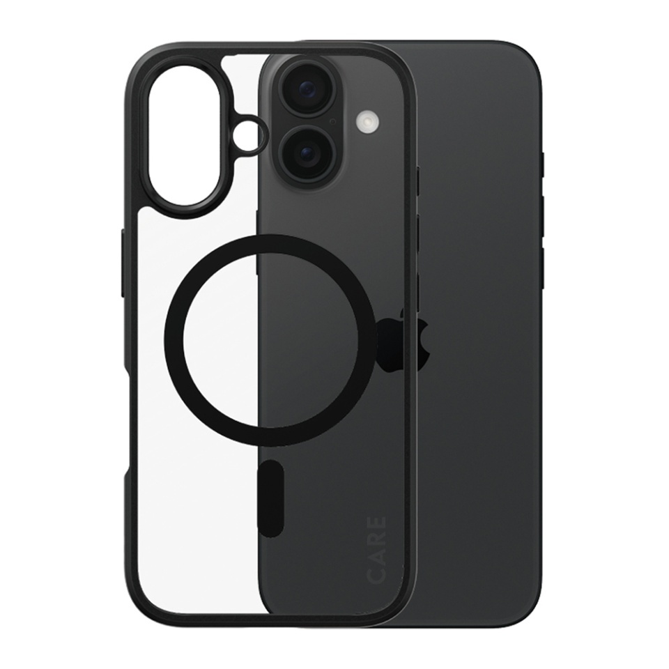 Husa pentru iPhone 16, PanzerGlass, CARE Flagship Urban Combat Black MagSafe, Anti-Soc 4.8m, Anti-Ingalbenire, Design Slim, Compatibila MagSafe, Negru;transparenta - 2 | YEO