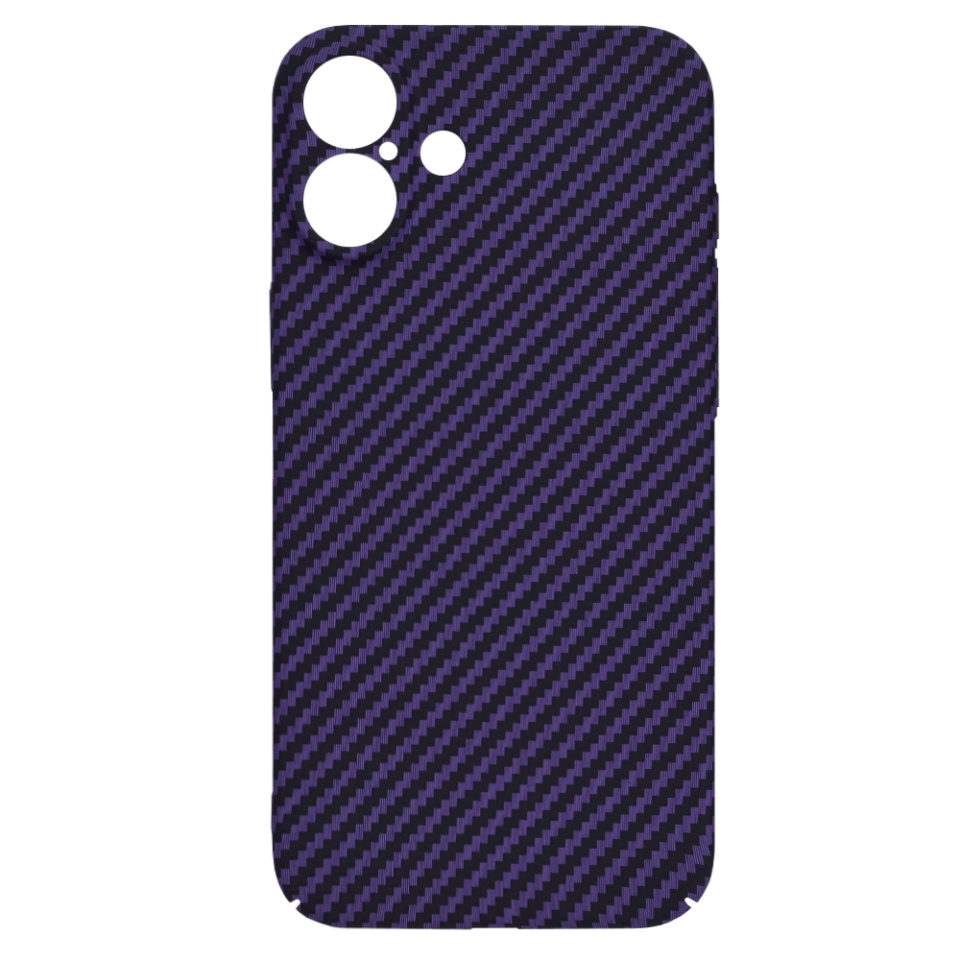 Husa pentru iPhone 16 Plus, SKYDDAR INNOVATION, textura carbon, Carbonite FiberShell, Mov, set cu sticker - 3 | YEO
