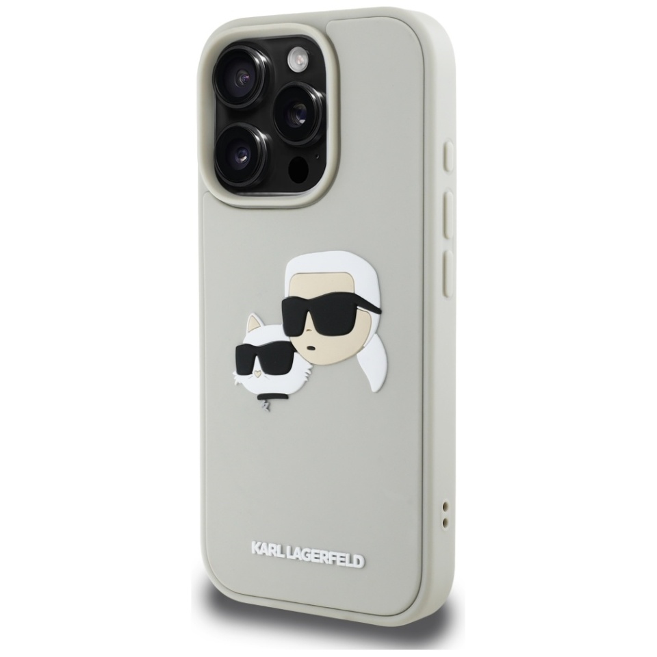 Husa pentru iPhone 16 Pro, 3D Design, Karl Lagerfeld, Bej - 2 | YEO