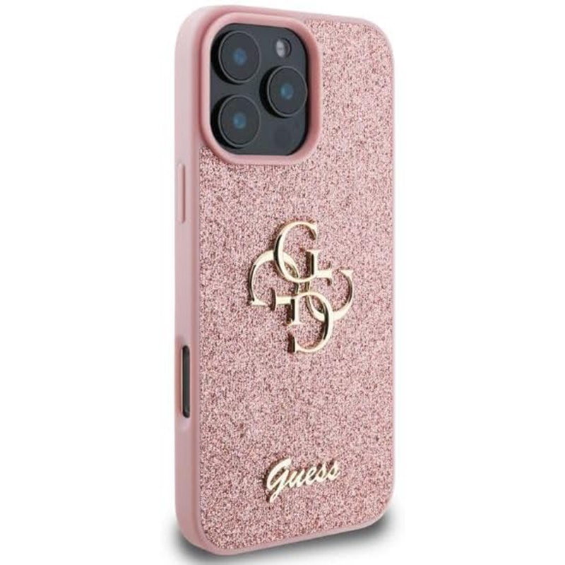 Husa pentru iPhone 16 Pro, Glitter Fixed Big 4G, Protectie Slim, Guess, Roz - 3 | YEO