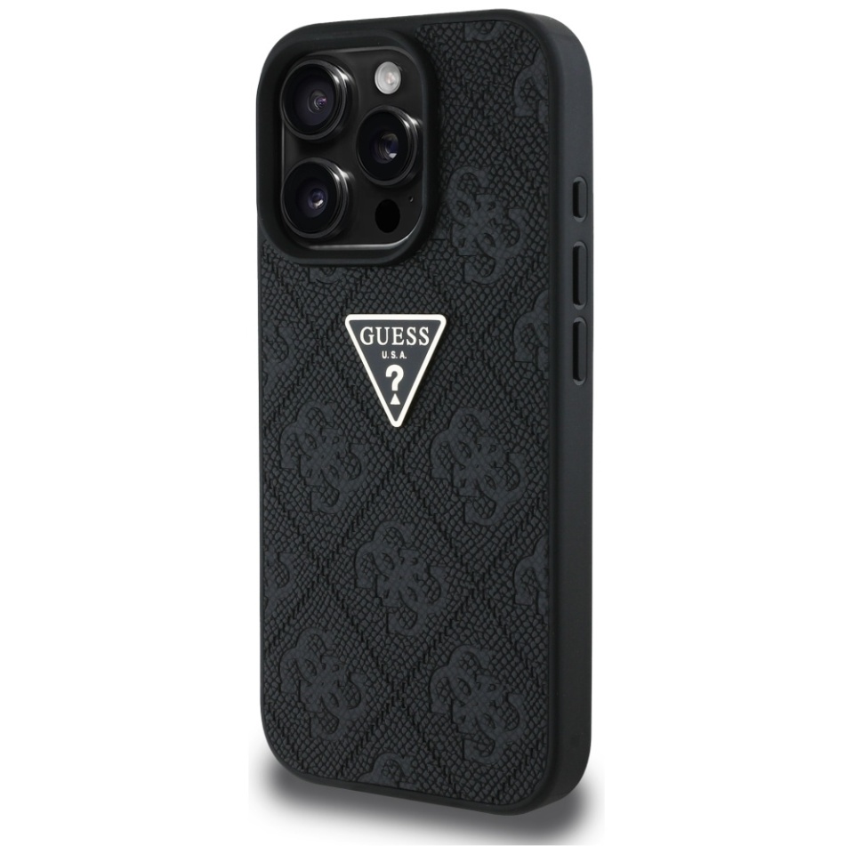 Husa pentru iPhone 16 Pro, Guess 4G Metal Logo, Protectie Slim, Compatibila, Negru - 1 | YEO