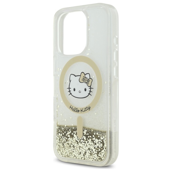 Husa pentru iPhone 16 Pro, Hardcase Liquid Glitter, Hello Kitty - Alb - 2 | YEO