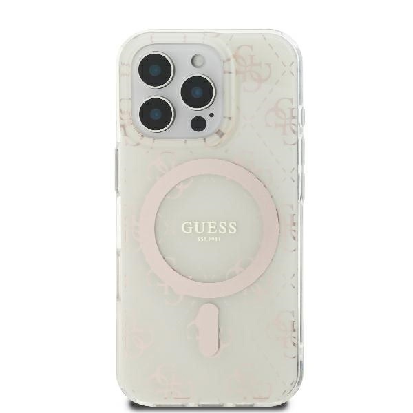 Husa pentru iPhone 16 Pro, IML 4G Background MagSafe, Guess, Alb - 2 | YEO