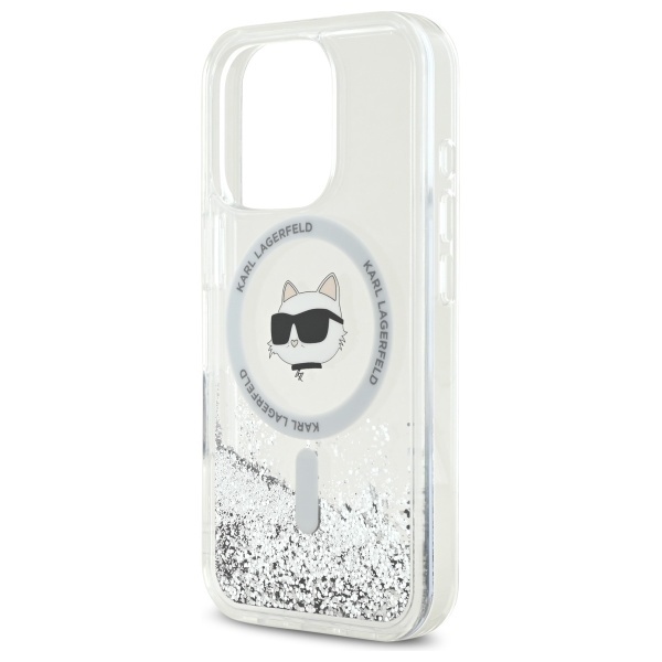 Husa pentru iPhone 16 Pro, Liquid Glitter MagSafe, Karl Lagerfeld - Transparenta - 1 | YEO